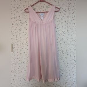 🩷 Vanity Fair Pink Lingerie Nightgown Vintage Flaws Size Small